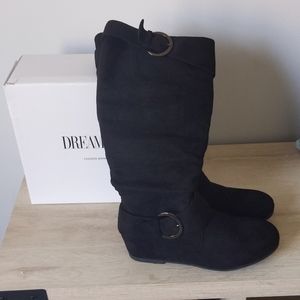 UEC with box faux black suede zip up Boots